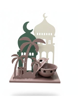 Ramadan Kareem Incense Burner - 25Cm Mosque & Palm Tree Design